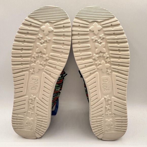 Hey Dude Wally‎ Fishmas Mens Size 10 Christmas Sweater Shoes Loafers Green NEW main image 4